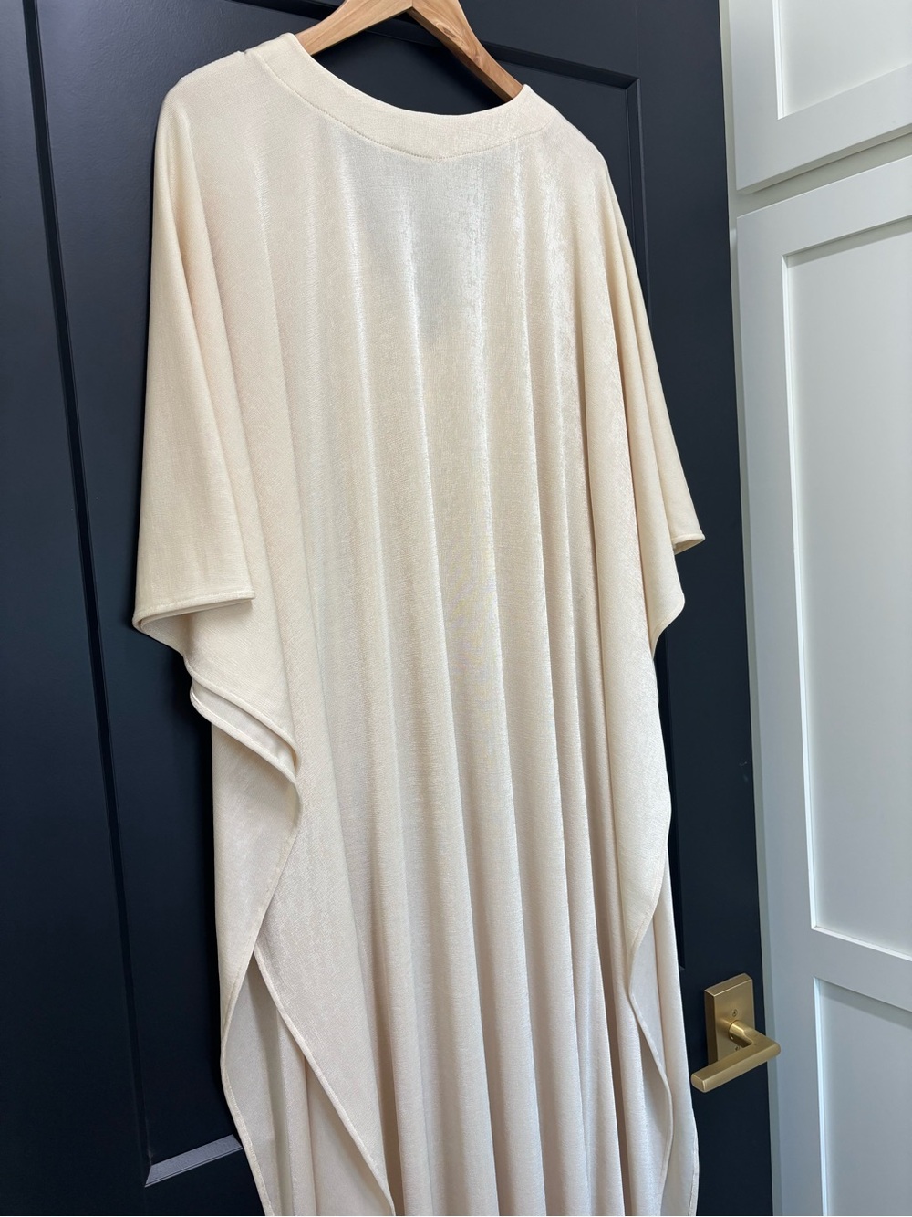 Ripley Rader Los Angeles Champagne Shimmer Caftan Maxi Dress Size 1 small w/flaw - Picture 8 of 11